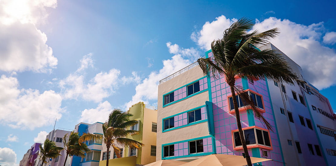 The colourful architecture of Miami